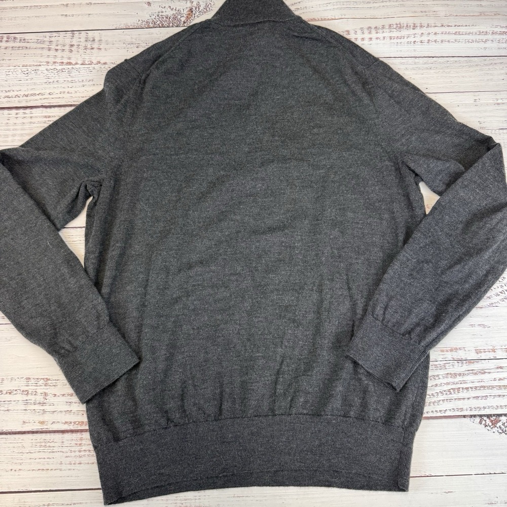 Banana Republic Mens Zip Sweater Size XL Gray 100% Merino Wool Business Casual - Picture 6 of 8